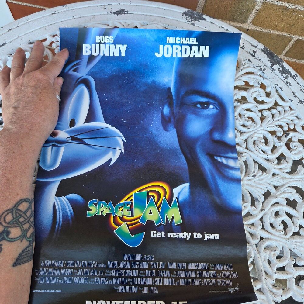 1996 Space Jam Michael Jordan Bugs Bunny Warner Bros Promo Poster 11x16